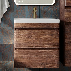 Style Line Мебель для ванной подвесная Атлантика 60, Люкс старое дерево, PLUS – фотография-11